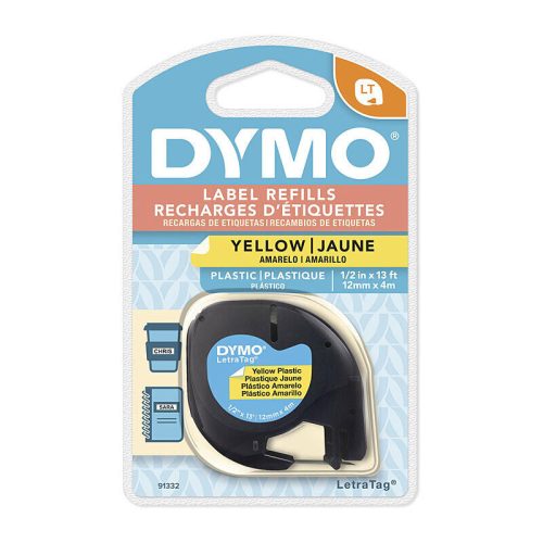 Dymo LT Plastic 12mm x 4m Yell Tech