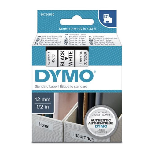 D1 Blk on Wht 12mmx7m Tape Tech