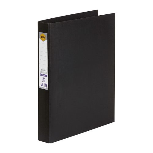 Mbg PE Linen Bndr 4D 25mm Blk Ring Binders